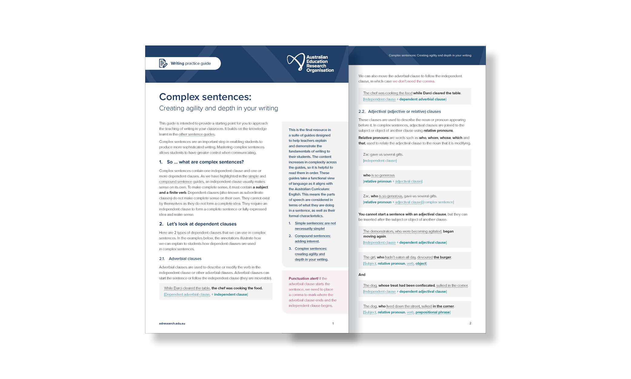 AERO Complex sentences practice guide
